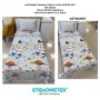 ETEHOMETEX Pamuklu Kapitoneli Yatak Örtüsü Seti TEK KİŞİLİK ASTRANOT GRİ 8696474232103